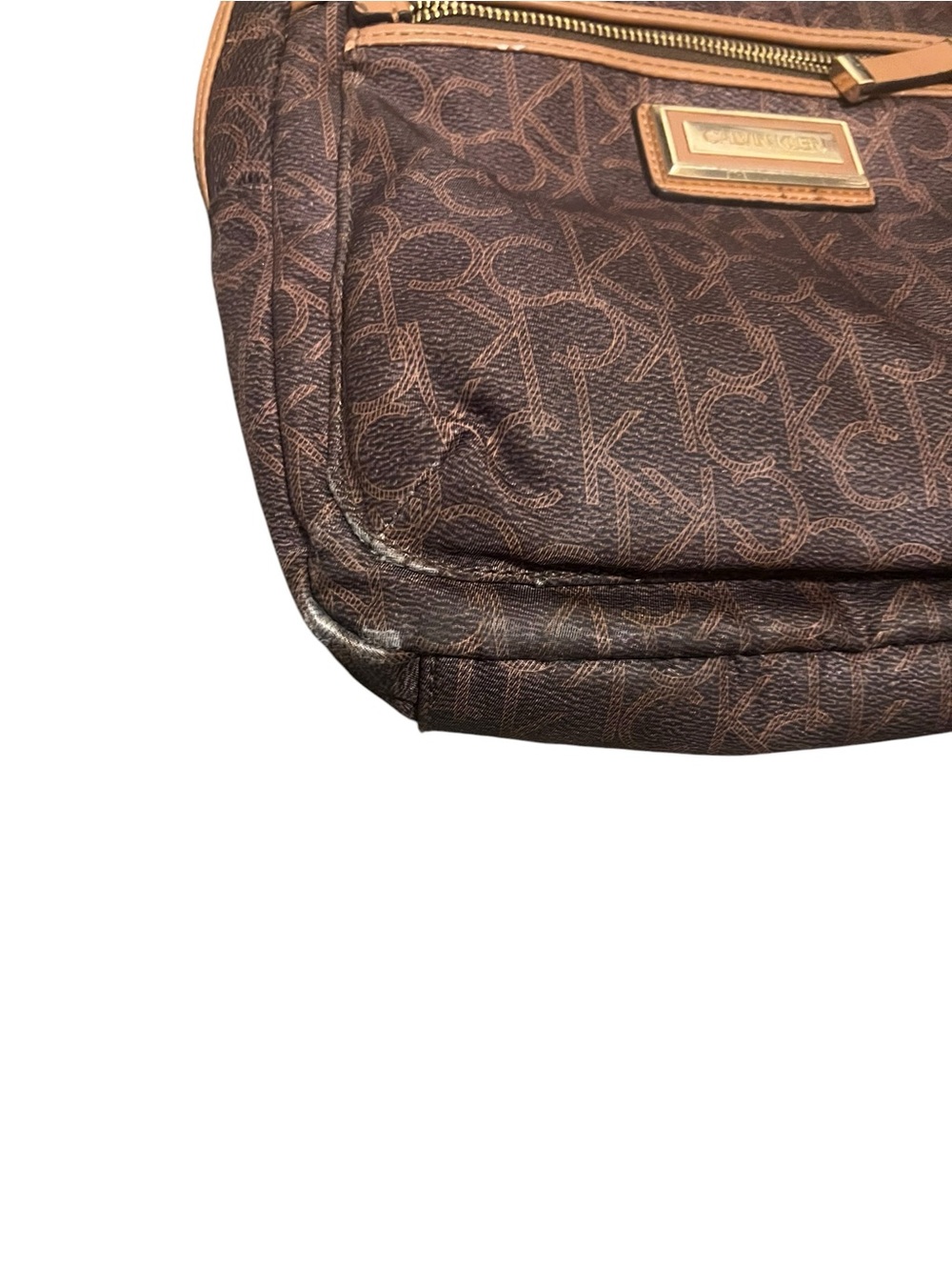 Calvin Klein CK Monogram Mini Backpack Brown - Picture 5 of 6